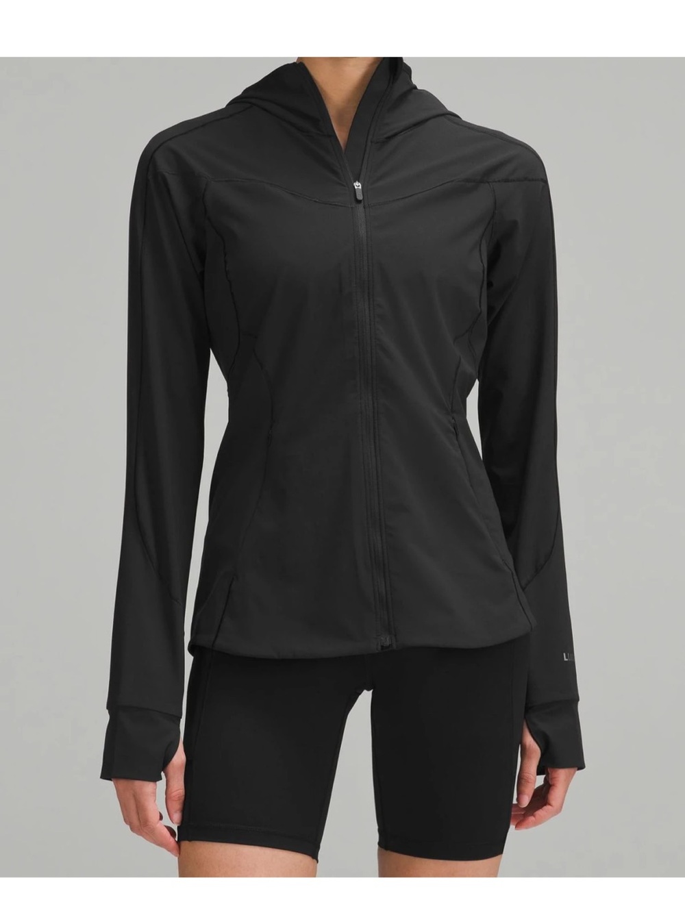 lululemon athletica Black Hooded Zip Utility Jacket